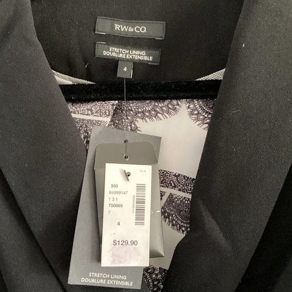 NWT RW&CO. Black Blazer Small - Picture 3 of 7